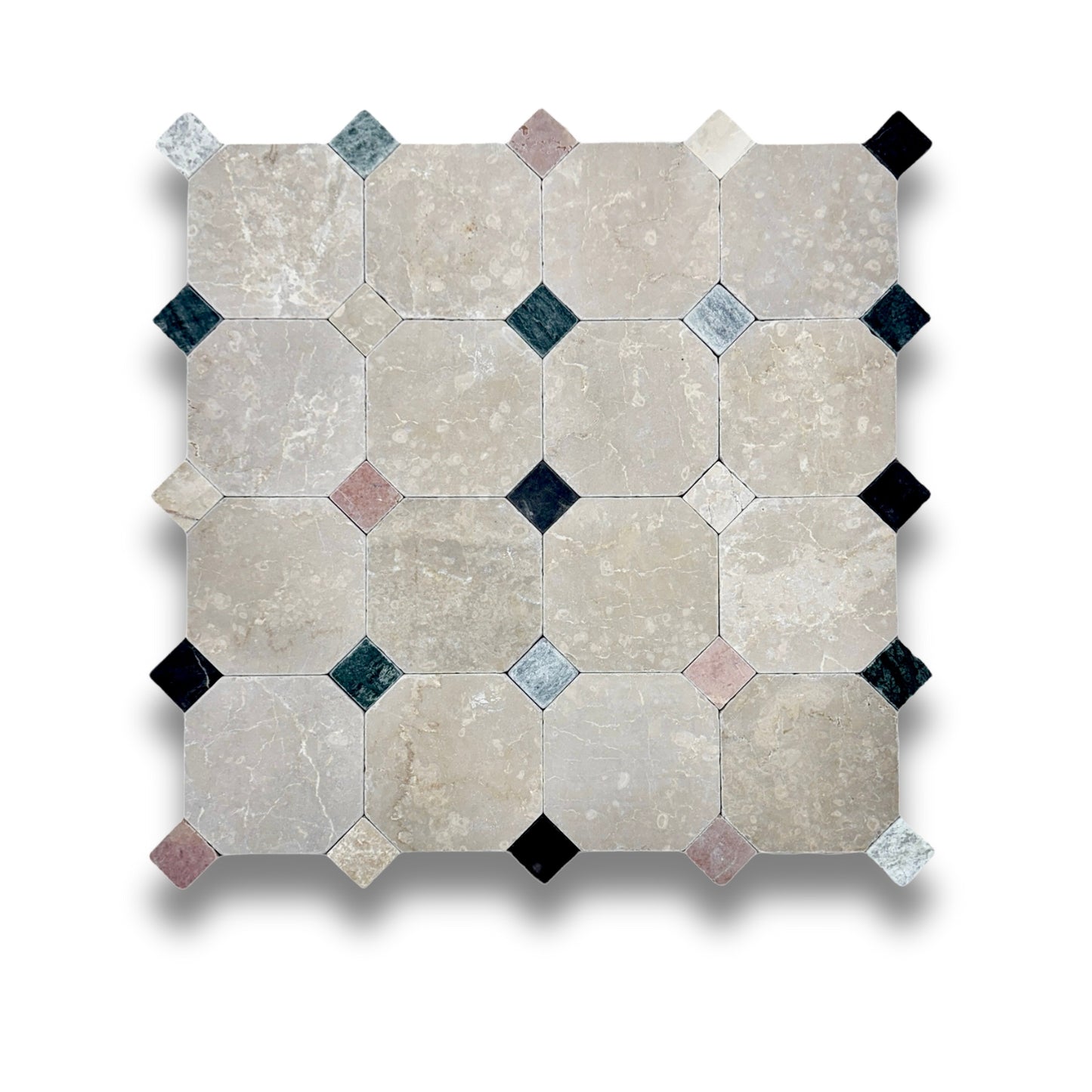 Octagonal Botticino Tumbled 150x150x10mm
