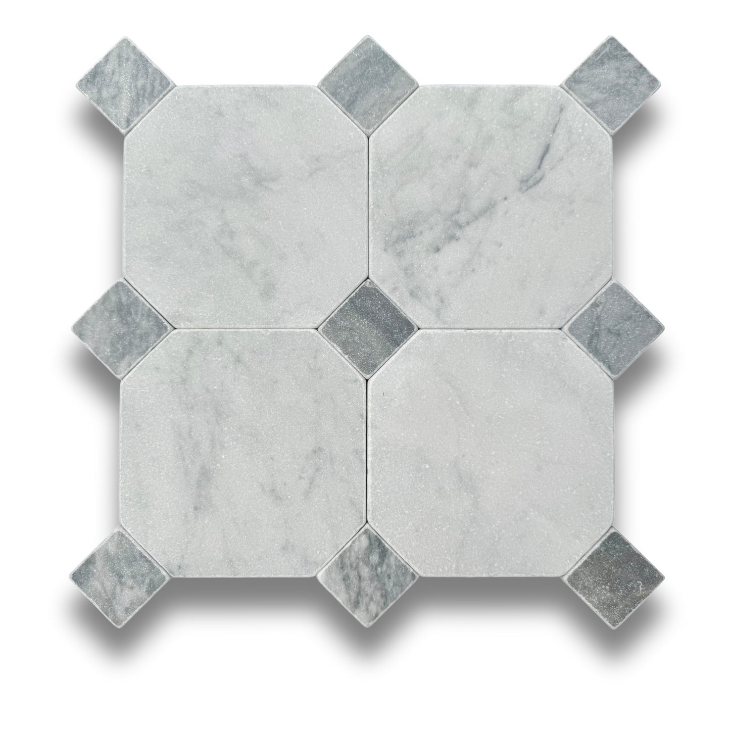 Octagonal Dot Bardiglio Tumbled 45x45mm