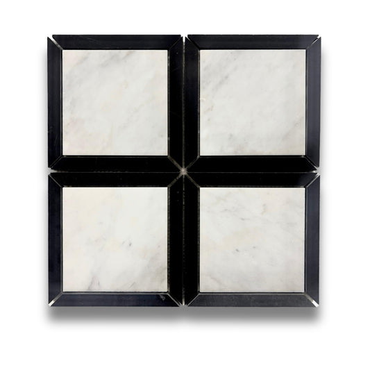 Décor Carrara & Nero Marquina Honed 305x305mm