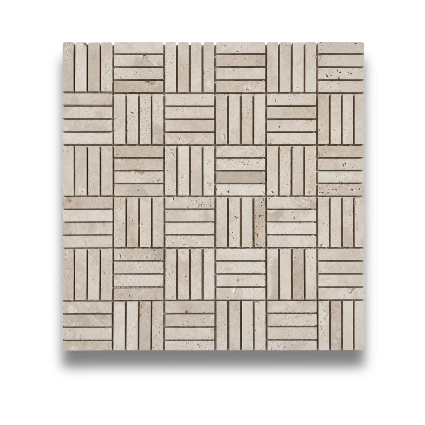 Cross Hatch Italian White Travertine Honed