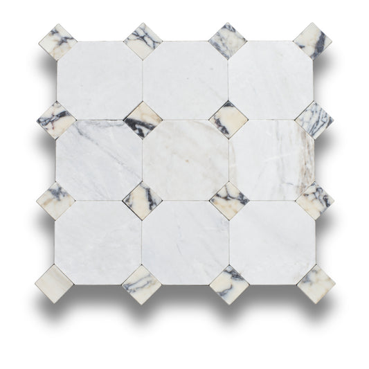 Bianco Oro Light w/Calacatta Viola Tumbled