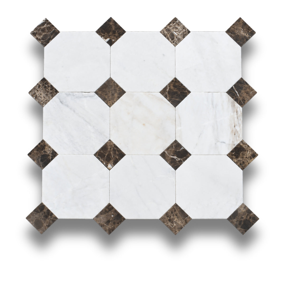 Bianco Oro Light w/Emperador Dark Tumbled