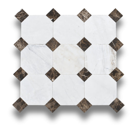 Bianco Oro Light w/Emperador Dark Tumbled