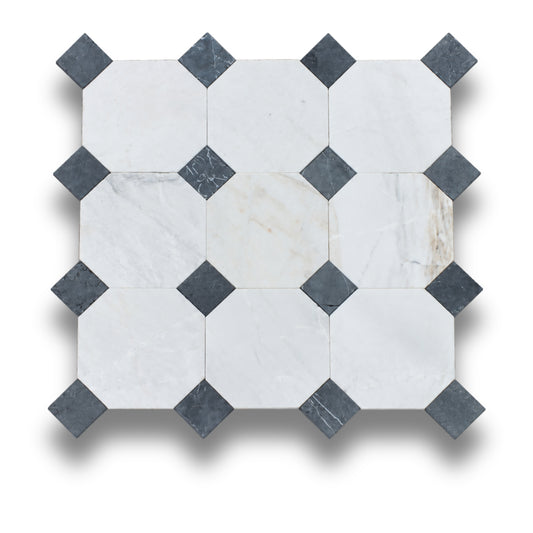 Bianco Oro Light w/Nero Marquina Tumbled