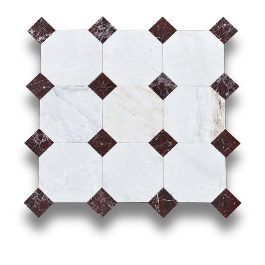 Bianco Oro Light w/Rosso Levanto Tumbled
