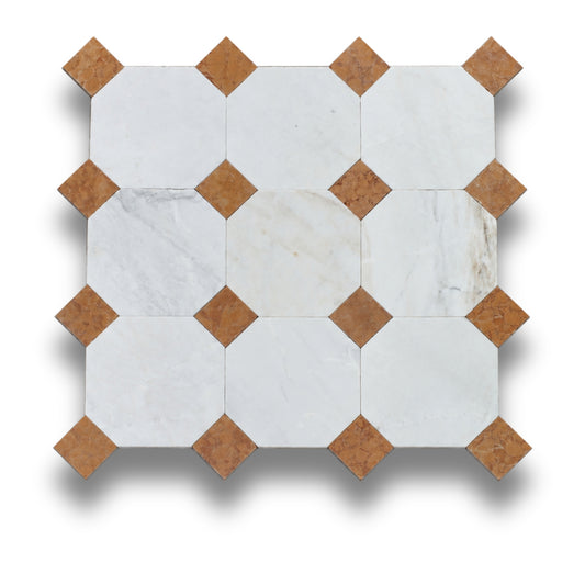 Bianco Oro Light w/Rosso Verona Tumbled