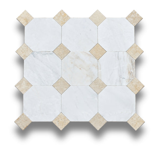 Bianco Oro Light w/Travertine Classico Tumbled