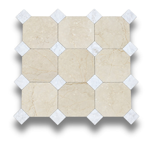 Botticino w/Bianco Oro Light Tumbled
