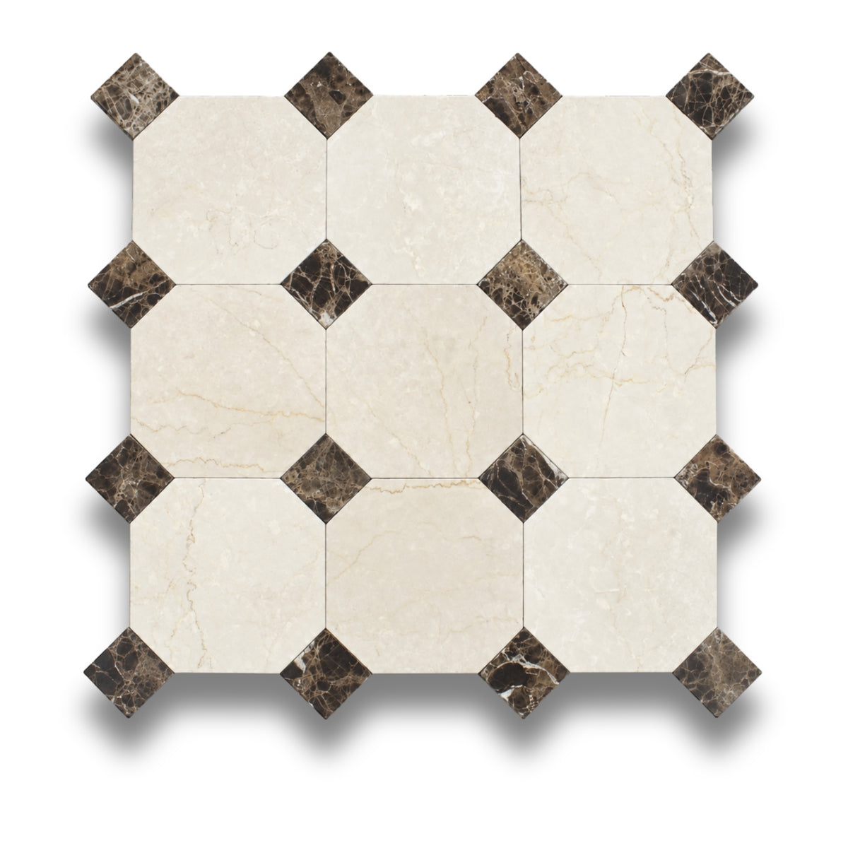 Botticino w/Emperador Dark Tumbled