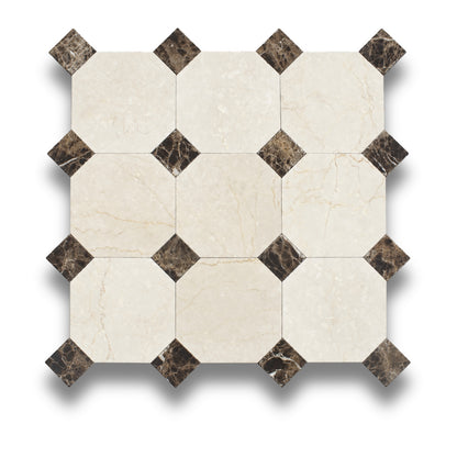Botticino w/Emperador Dark Tumbled
