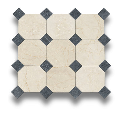 Botticino w/Nero Marquina Tumbled