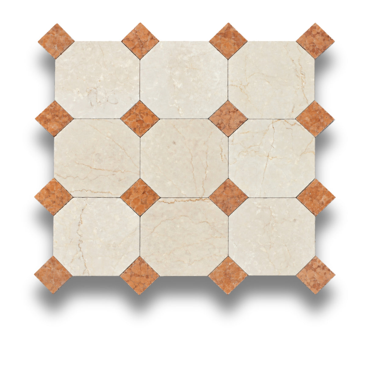 Botticino w/Rosso Verona Tumbled