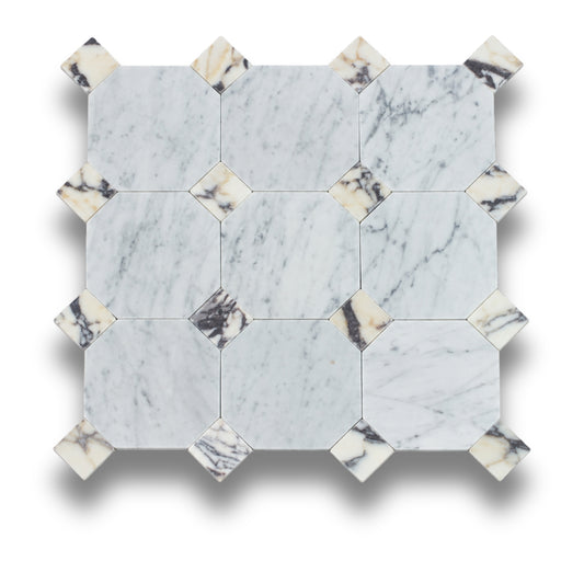 Carrara w/Calacatta Viola Tumbled