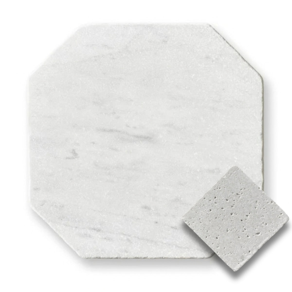 Carrara w/Gris Travertine Tumbled