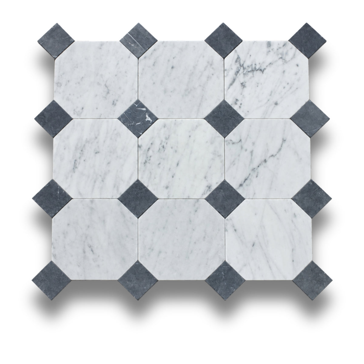 Carrara w/Nero Marquina Tumbled