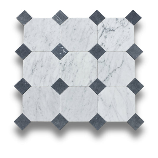 Carrara w/Nero Marquina Tumbled