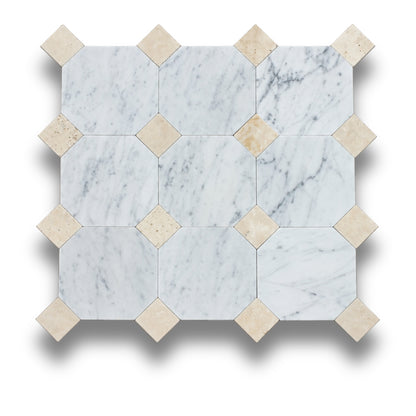 Carrara w/Travertine Classico Tumbled