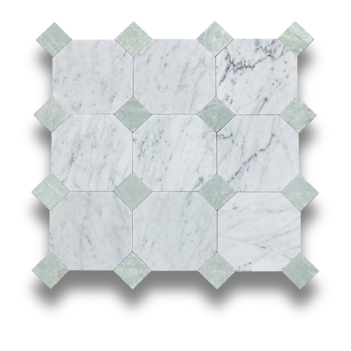 Carrara w/Verdi Cristallo Tumbled