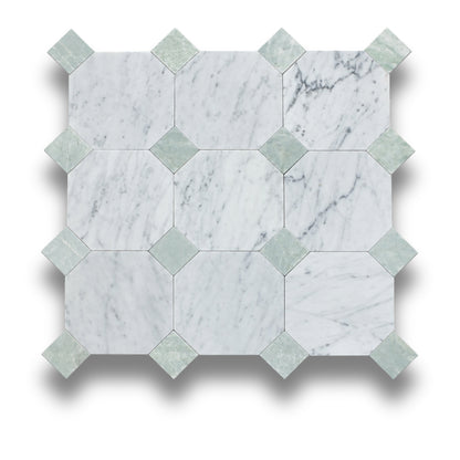 Carrara w/Verdi Cristallo Tumbled