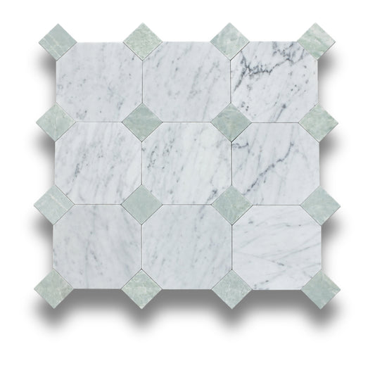 Carrara w/Verdi Cristallo Tumbled