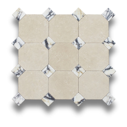 Crema Serena w/Calacatta Viola Tumbled