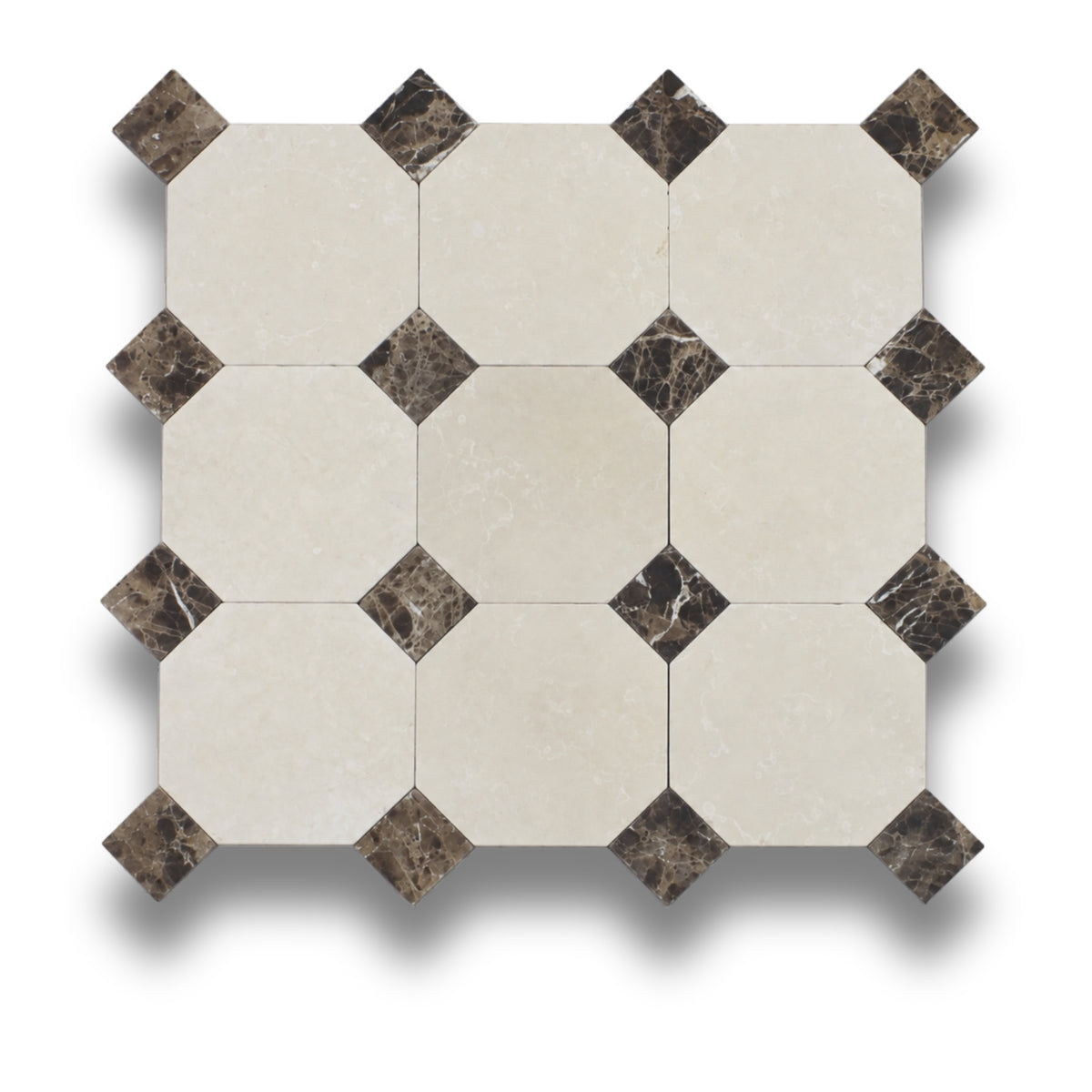 Crema Serena w/Emperador Dark Tumbled