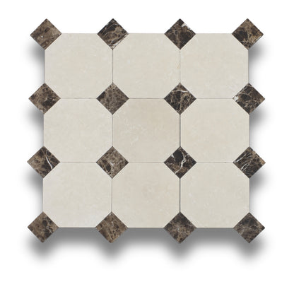 Crema Serena w/Emperador Dark Tumbled