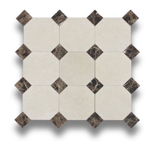 Crema Serena w/Emperador Dark Tumbled
