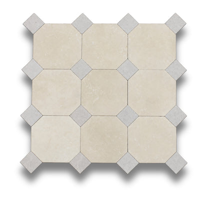 Crema Serena w/Gris Travertine Tumbled