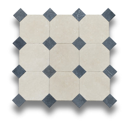 Crema Serena w/Nero Marquina Tumbled