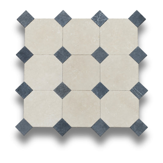 Crema Serena w/Nero Marquina Tumbled