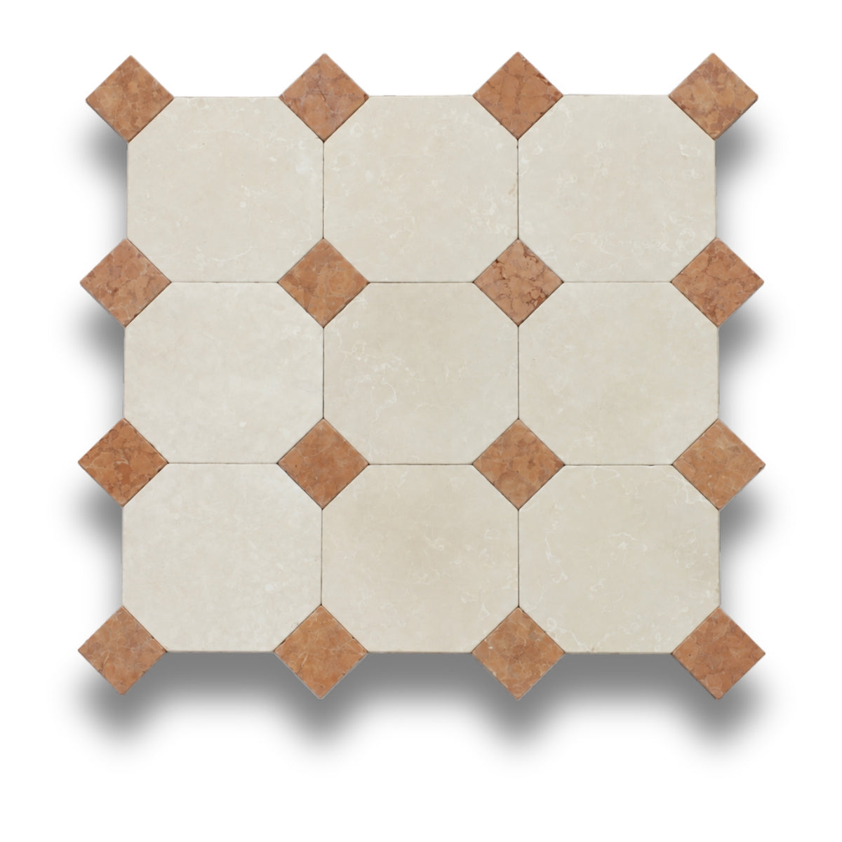 Crema Serena w/Rosso Verona Tumbled