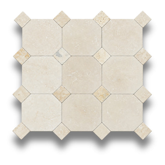 Crema Serena w/Travertine Classico Tumbled