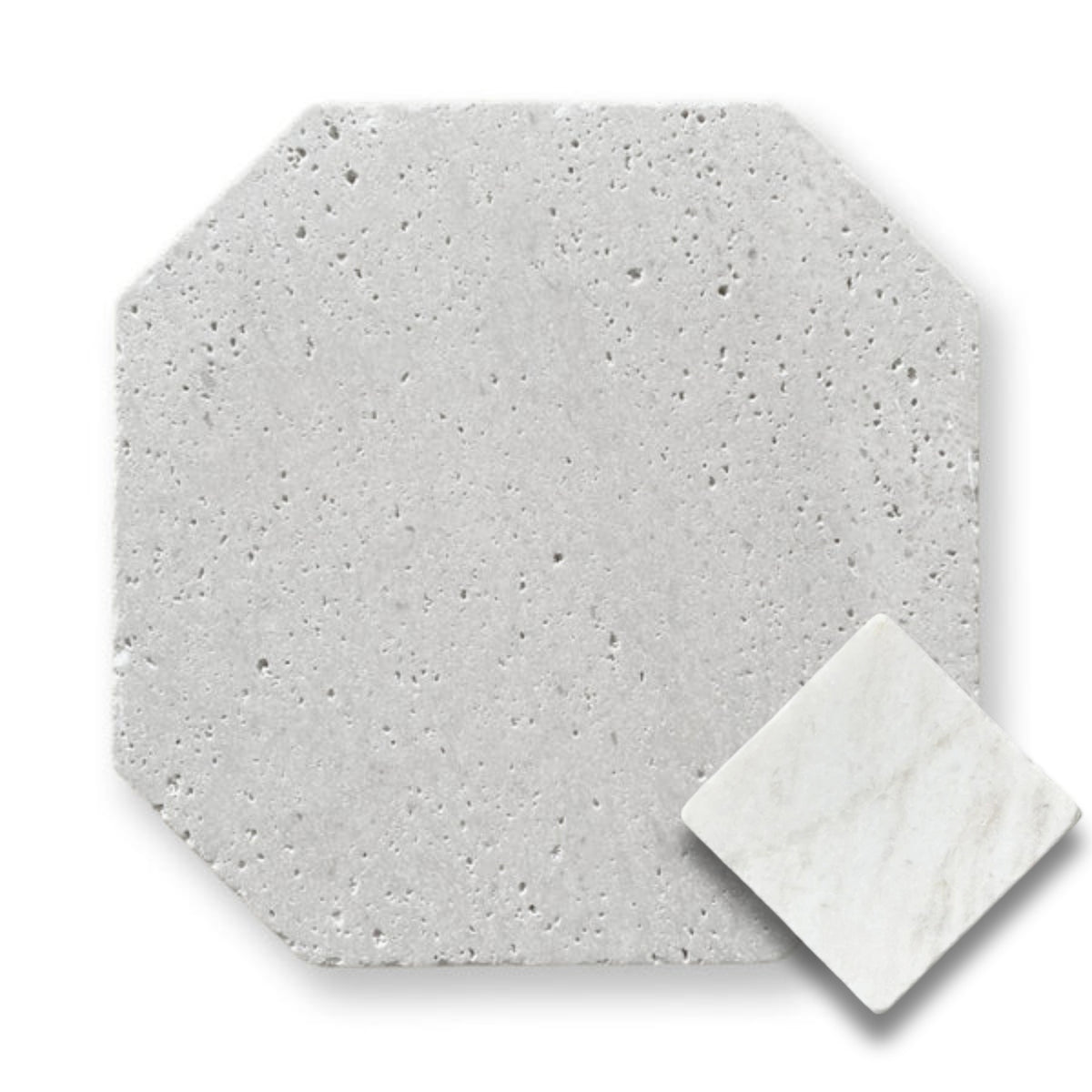 Travertine Gris w/Bianco Oro Light Tumbled