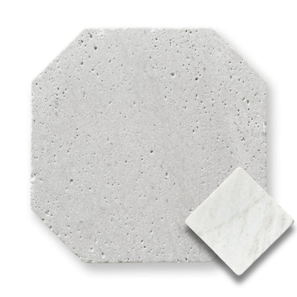 Travertine Gris w/Bianco Oro Light Tumbled