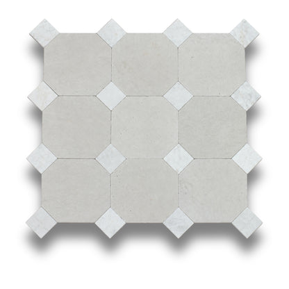 Travertine Gris w/Bianco Oro Light Tumbled
