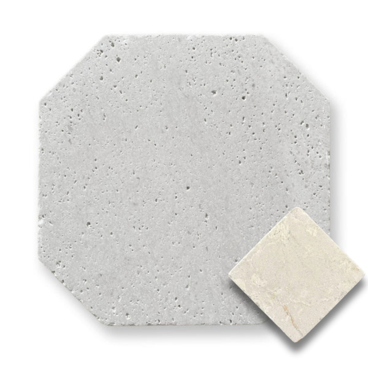 Travertine Gris w/Botticino Tumbled