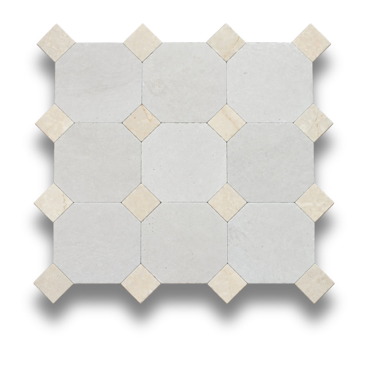 Travertine Gris w/Botticino Tumbled