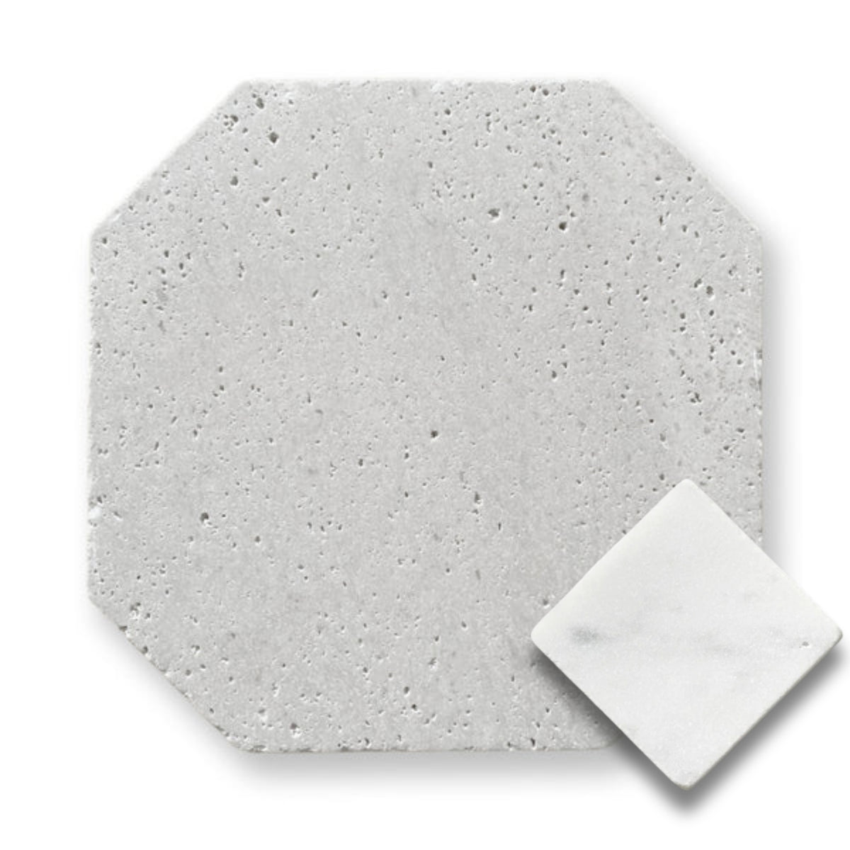 Travertine Gris w/Carrara Tumbled