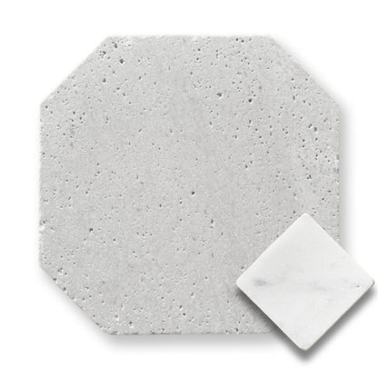 Travertine Gris w/Carrara Tumbled
