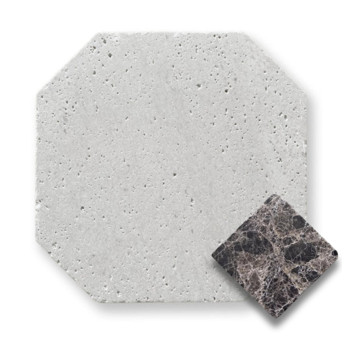 Travertine Gris w/Emperador Dark Tumbled