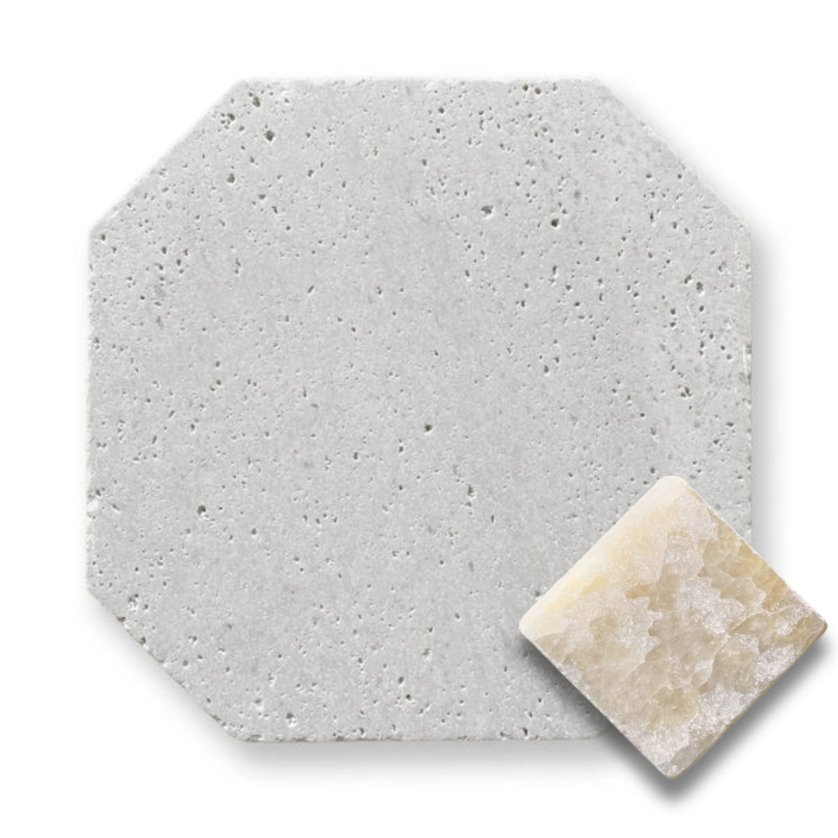 Travertine Gris w/Honey Onyx Tumbled