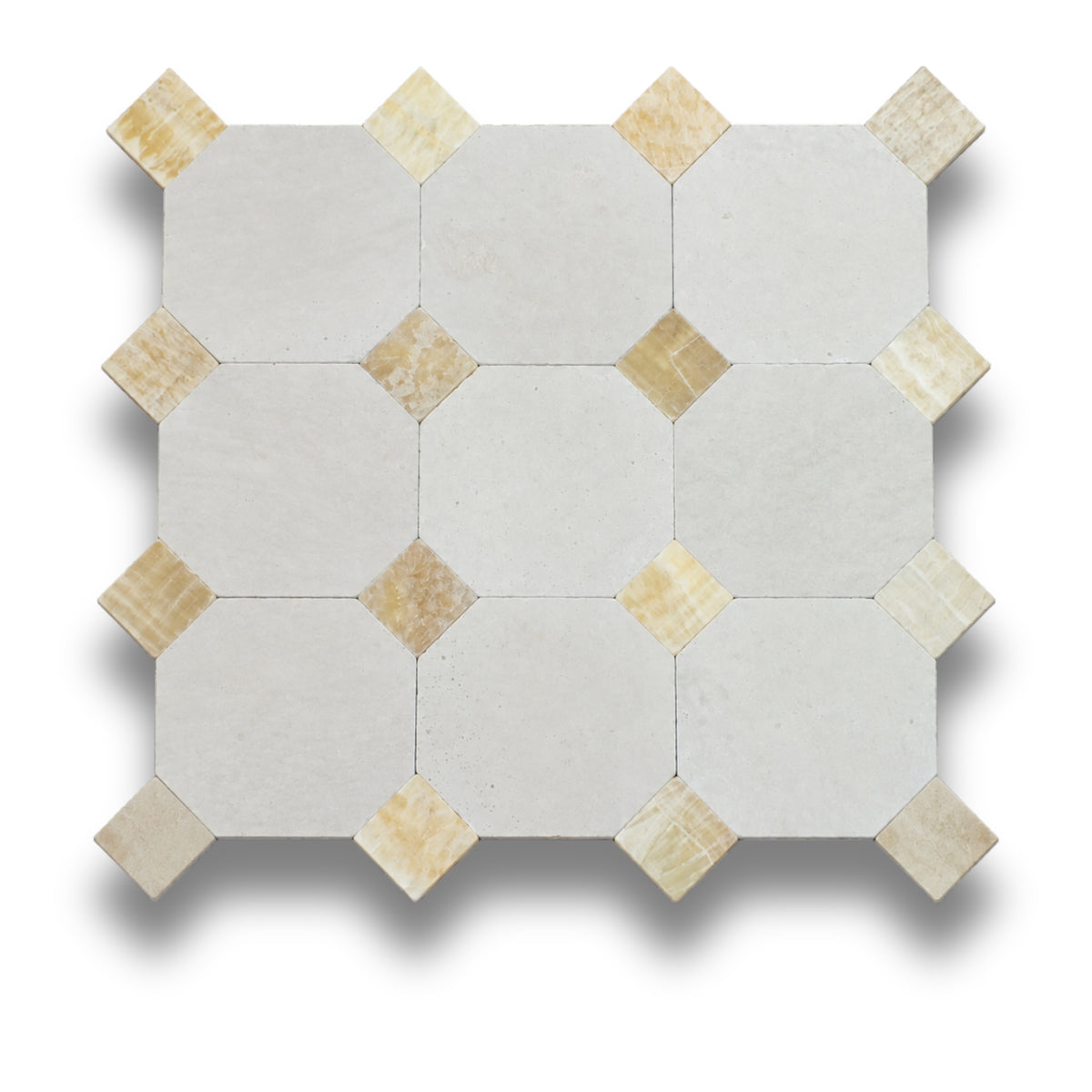 Travertine Gris w/Honey Onyx Tumbled