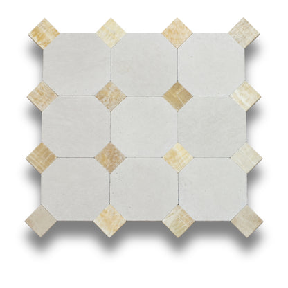 Travertine Gris w/Honey Onyx Tumbled
