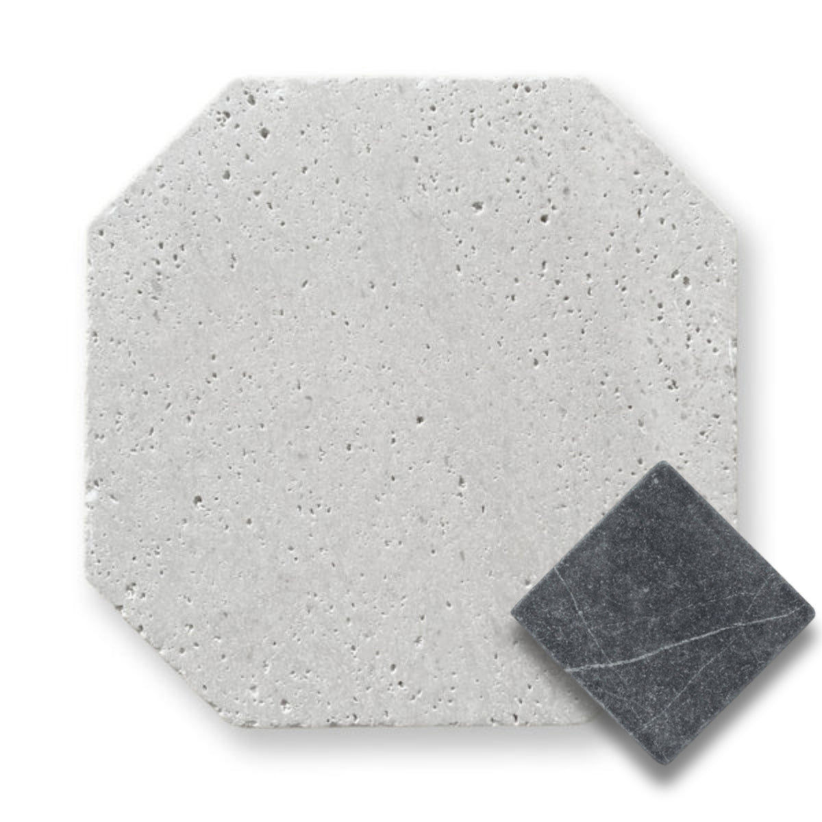 Travertine Gris w/Nero Marquina Tumbled