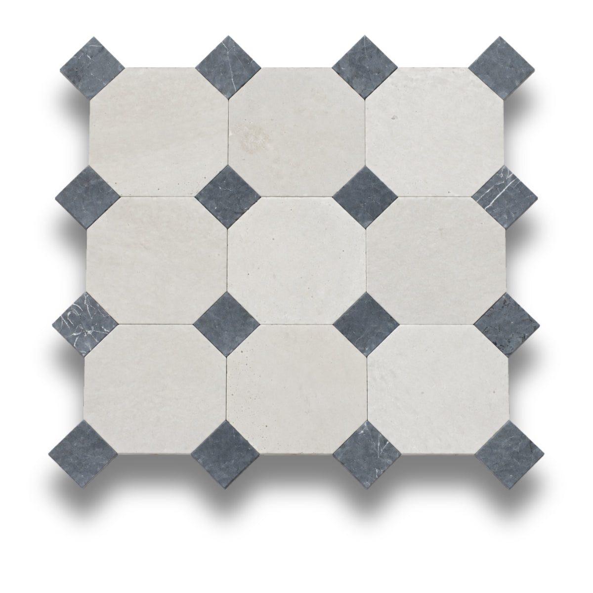 Travertine Gris w/Nero Marquina Tumbled