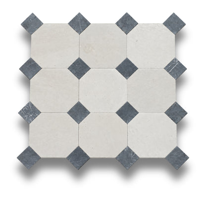 Travertine Gris w/Nero Marquina Tumbled