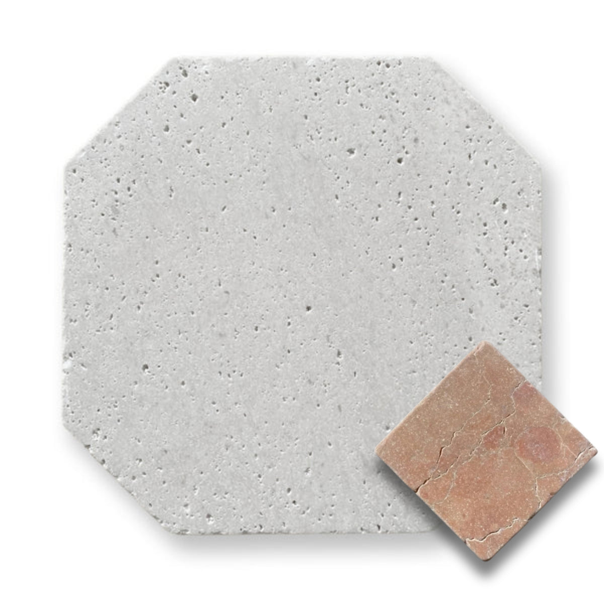 Travertine Gris w/Rosso Verona Tumbled