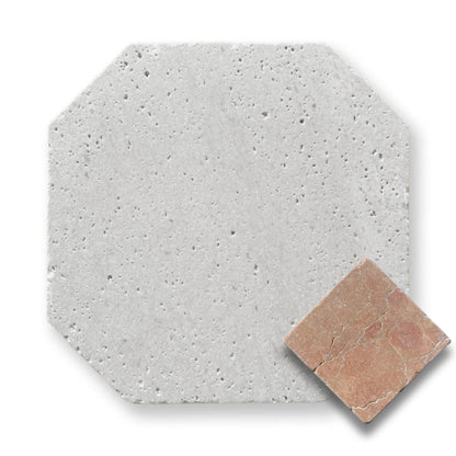 Travertine Gris w/Rosso Verona Tumbled