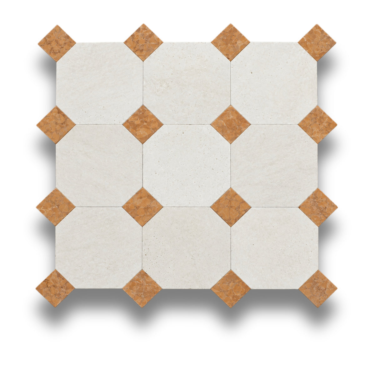 Travertine Gris w/Rosso Verona Tumbled